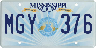MS license plate MGY376