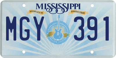MS license plate MGY391