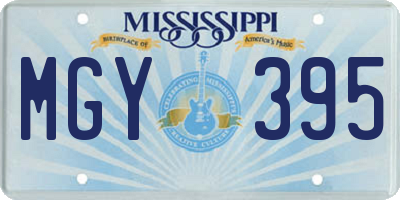 MS license plate MGY395