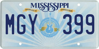MS license plate MGY399