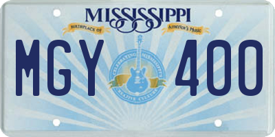 MS license plate MGY400