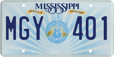 MS license plate MGY401