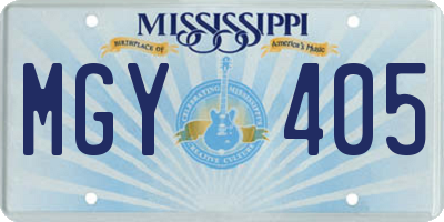 MS license plate MGY405