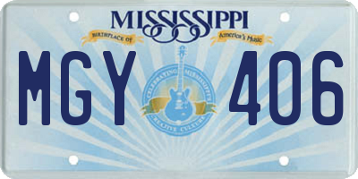 MS license plate MGY406
