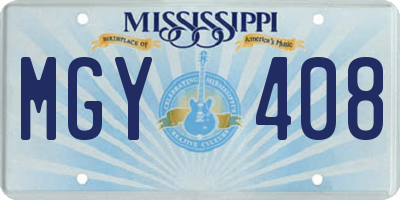 MS license plate MGY408