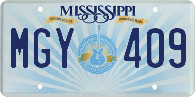 MS license plate MGY409