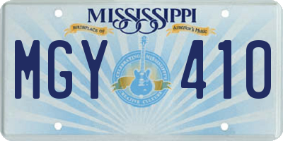 MS license plate MGY410