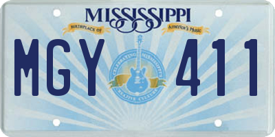 MS license plate MGY411