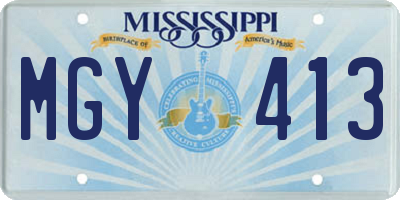 MS license plate MGY413