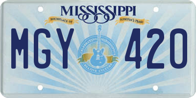 MS license plate MGY420