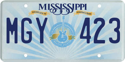 MS license plate MGY423