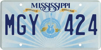 MS license plate MGY424