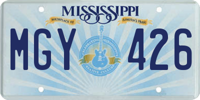 MS license plate MGY426