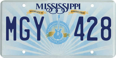 MS license plate MGY428
