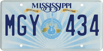MS license plate MGY434