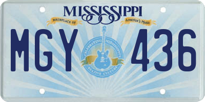 MS license plate MGY436