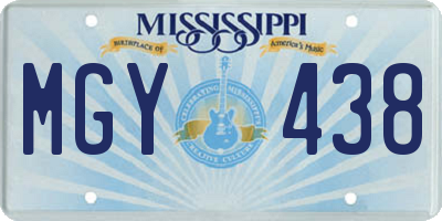 MS license plate MGY438