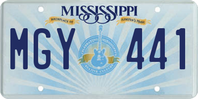 MS license plate MGY441