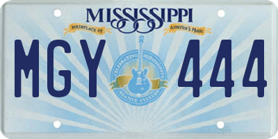 MS license plate MGY444