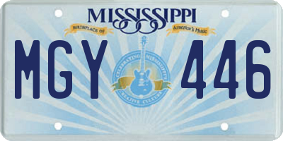 MS license plate MGY446