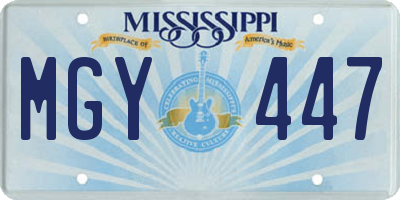 MS license plate MGY447