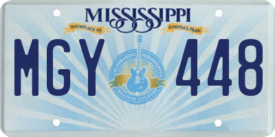MS license plate MGY448