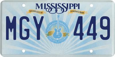 MS license plate MGY449
