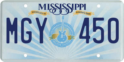 MS license plate MGY450