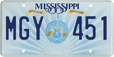 MS license plate MGY451