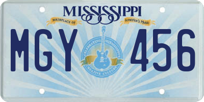MS license plate MGY456