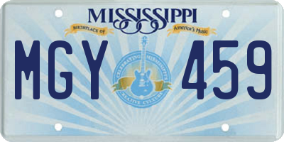 MS license plate MGY459
