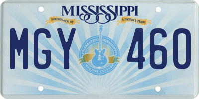 MS license plate MGY460