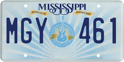 MS license plate MGY461
