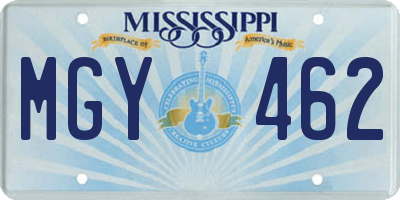 MS license plate MGY462