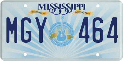 MS license plate MGY464