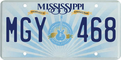 MS license plate MGY468