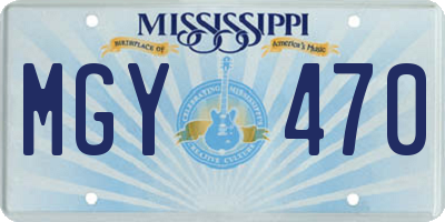 MS license plate MGY470