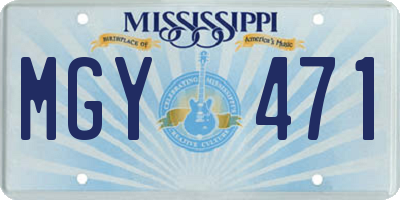 MS license plate MGY471