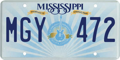 MS license plate MGY472