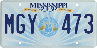 MS license plate MGY473