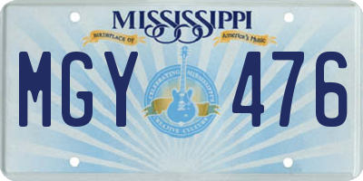 MS license plate MGY476