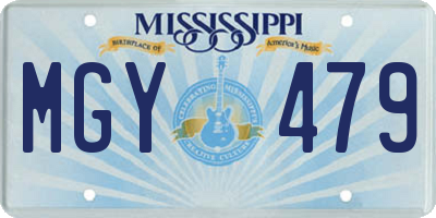 MS license plate MGY479