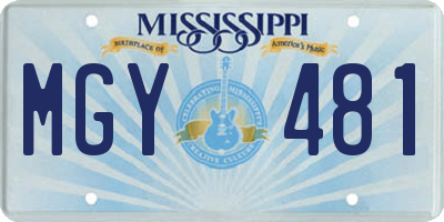 MS license plate MGY481