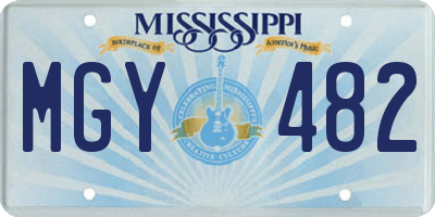 MS license plate MGY482