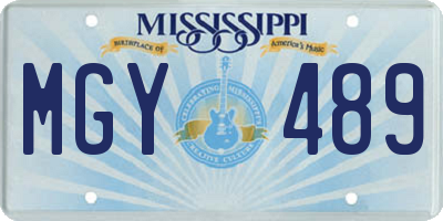 MS license plate MGY489