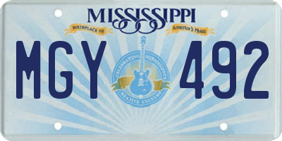 MS license plate MGY492