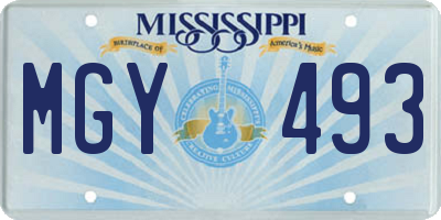 MS license plate MGY493