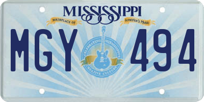 MS license plate MGY494