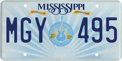MS license plate MGY495