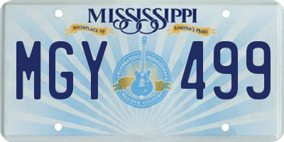 MS license plate MGY499